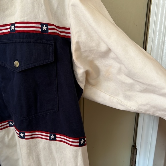 Wrangler Vintage Western Shirt Button Down Long Sleeve Red White and Blue XL - Picture 3 of 5